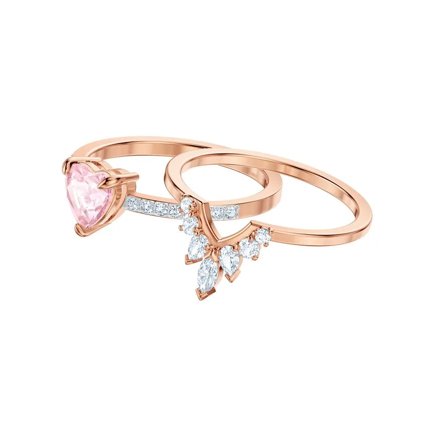 SWAROVSKI One Ring Set 5474939, Multi-colored, Rose gold plating