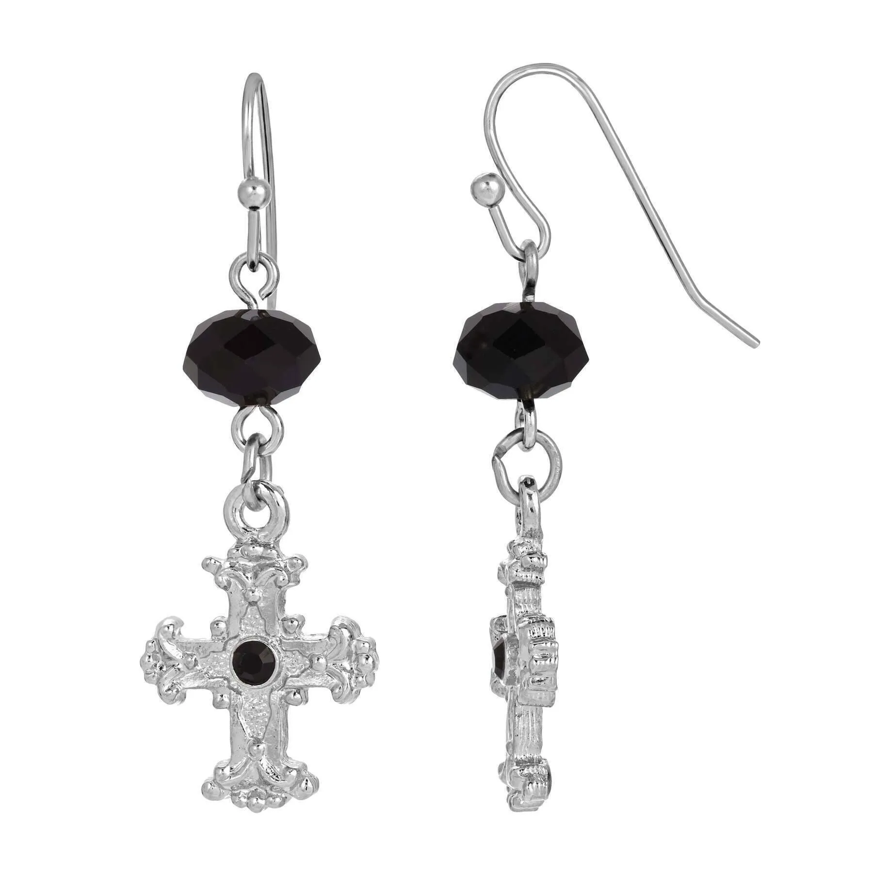 Symbols of Faith Faceted Crystal Drop Flower Budded Dangling Earrings