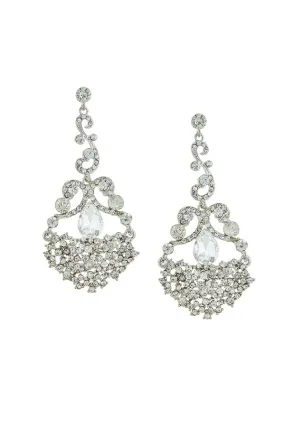 Teardrop Rhinestone Chandelier Earrings