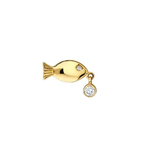 Tenfold Fish Stud with Diamond