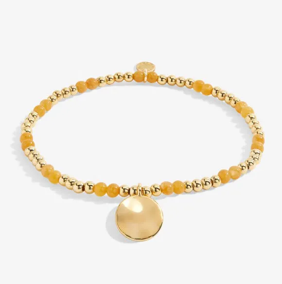 The November Birthstone Stretch Bracelet in Yellow Quartz