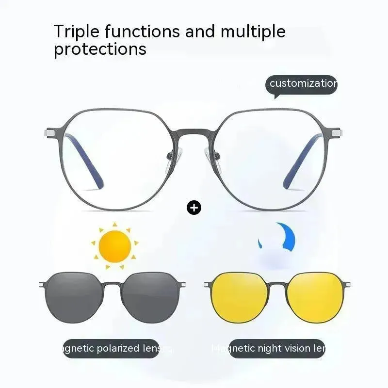 Three-in-one Polarized Sunglasses Magnetic Suction