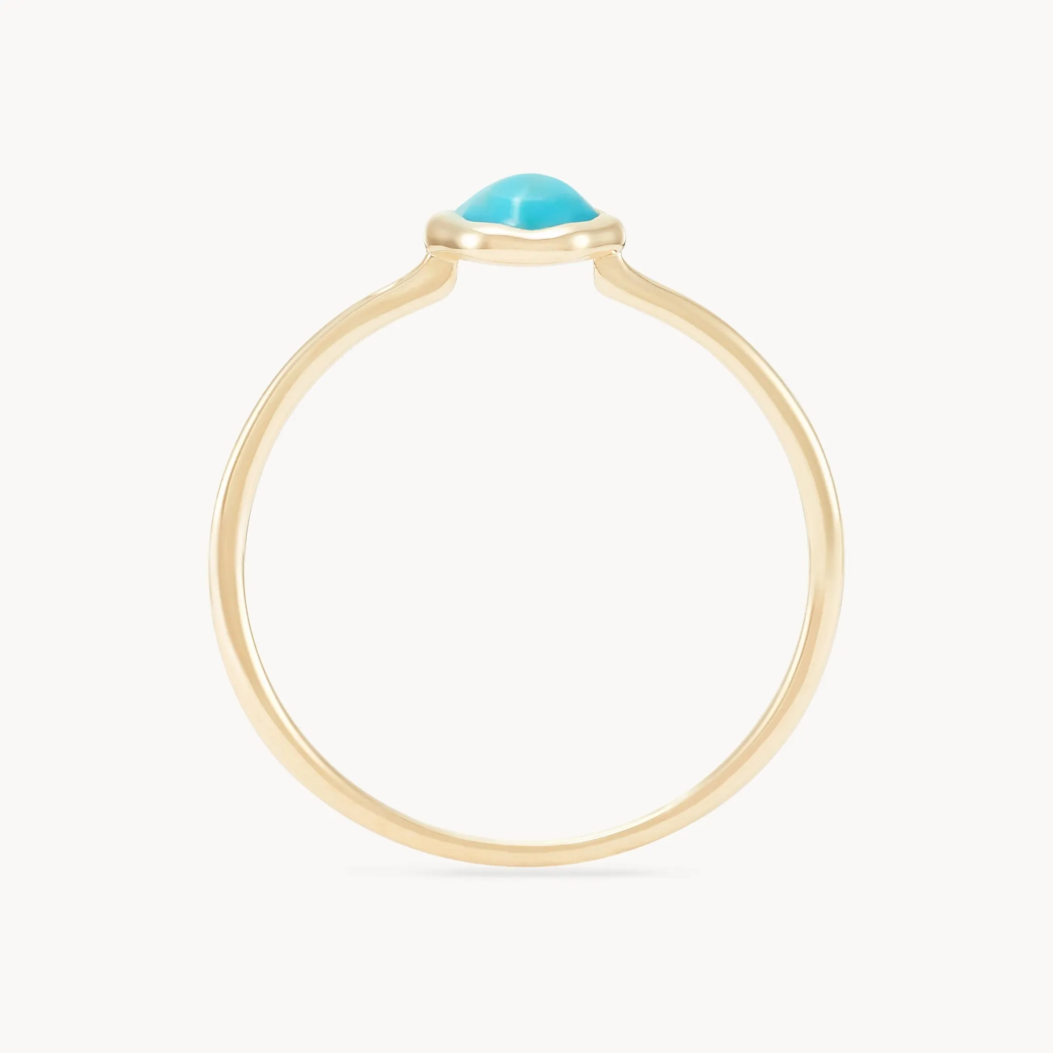 turquoise mini mood ring - 10k yellow gold, turquoise