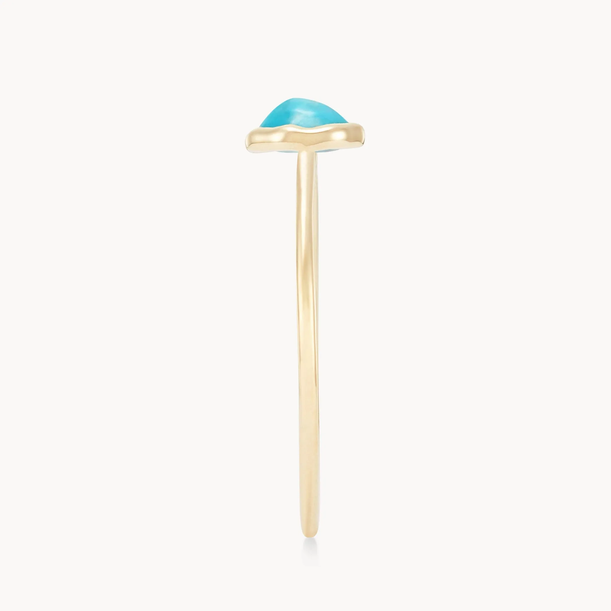 turquoise mini mood ring - 10k yellow gold, turquoise