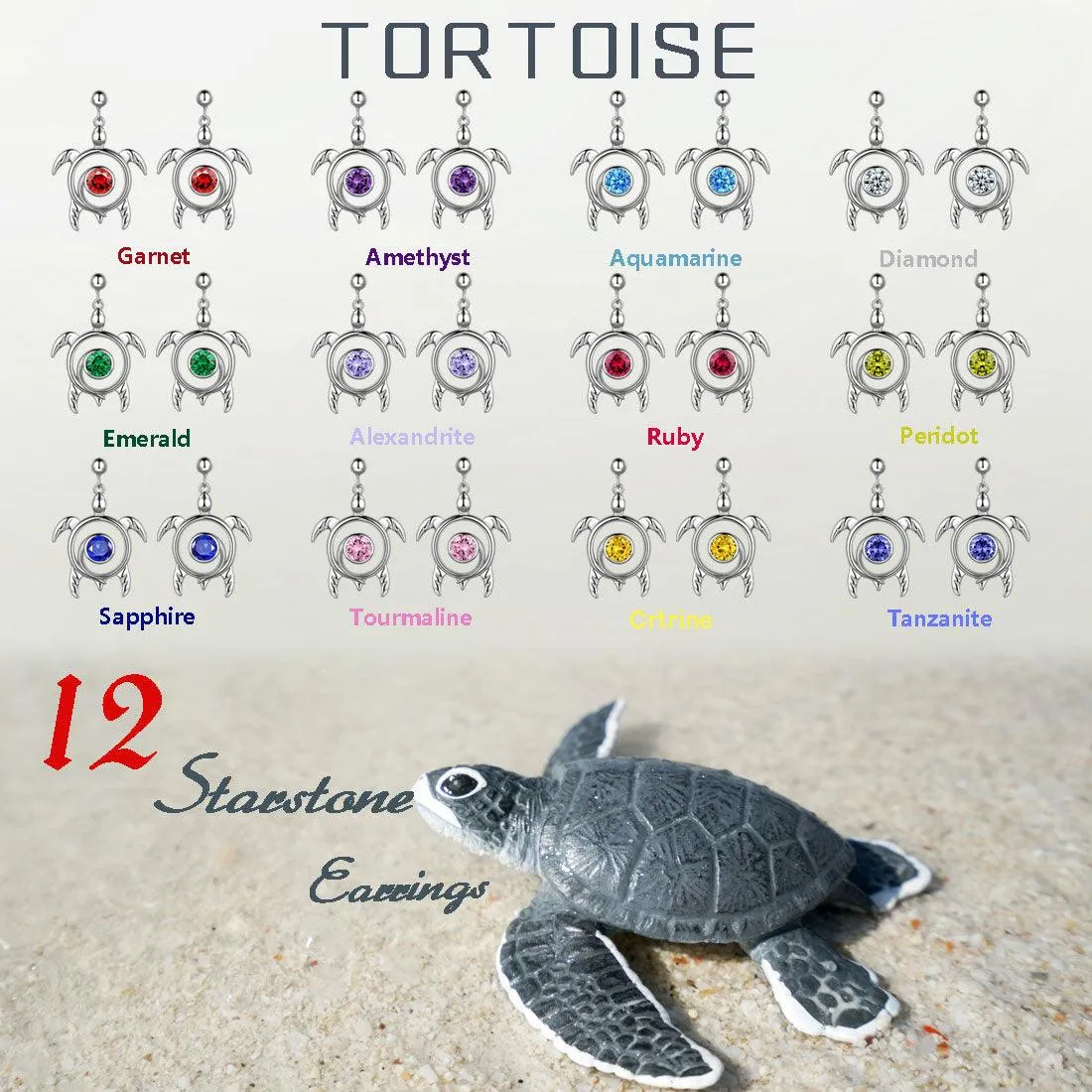 Turtle Birthstone August Peridot Earrings Dangle Women Girls Jewelry Birthday Gift Sterling Silver