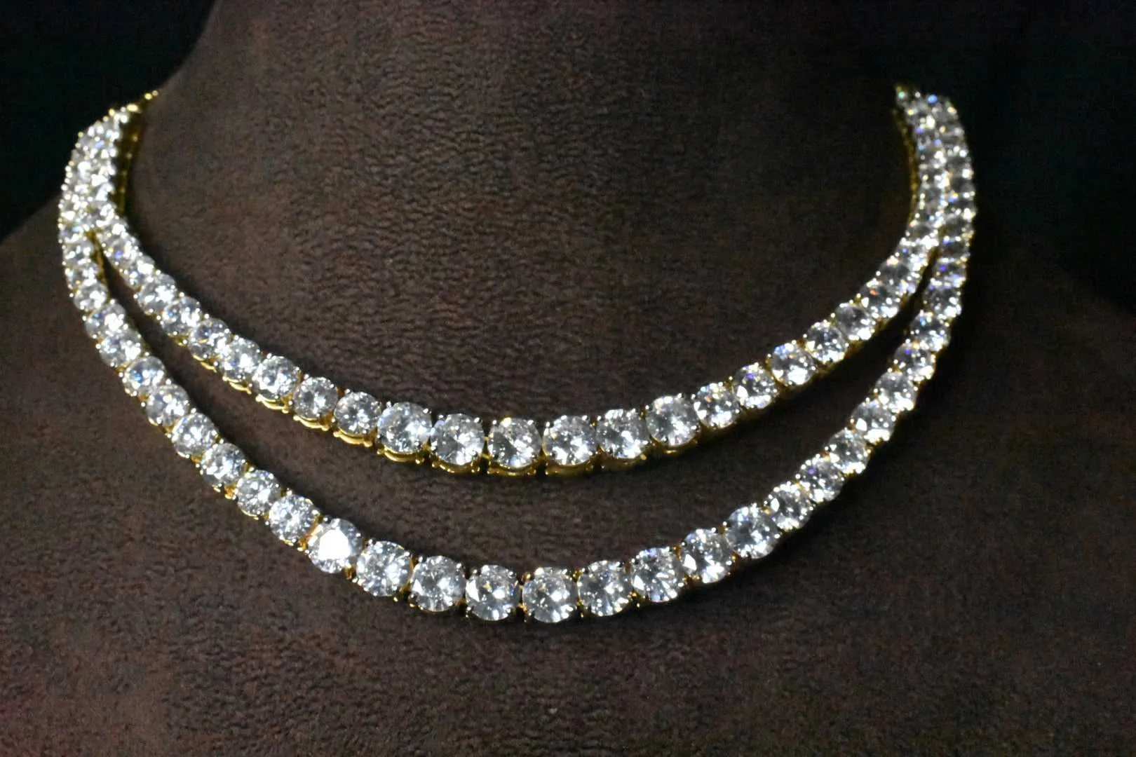 Two Layer Solitare Diamond Necklace Set By Asp Fashion Jewellery