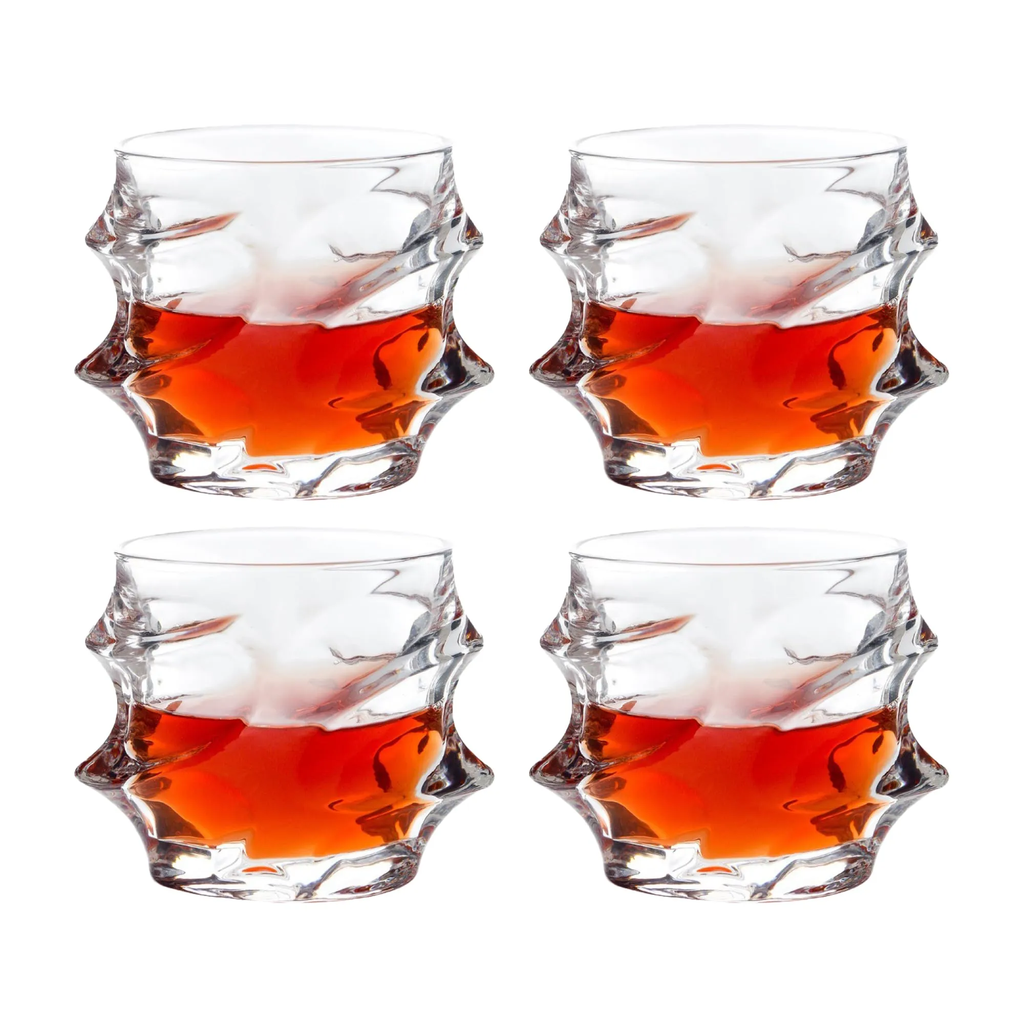 UMAI Whiskey Glasses Set of 4 (240ml Each) | Lead Free Neat Whiskey Glass | Heavy Bottom Drinking Glass | Crystal Glass for Bar Home | Glass for Drinks | Cocktail Glasses | Highball Glass