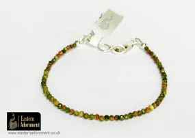 Unakite Jasper Micro Cut Bead Bracelet