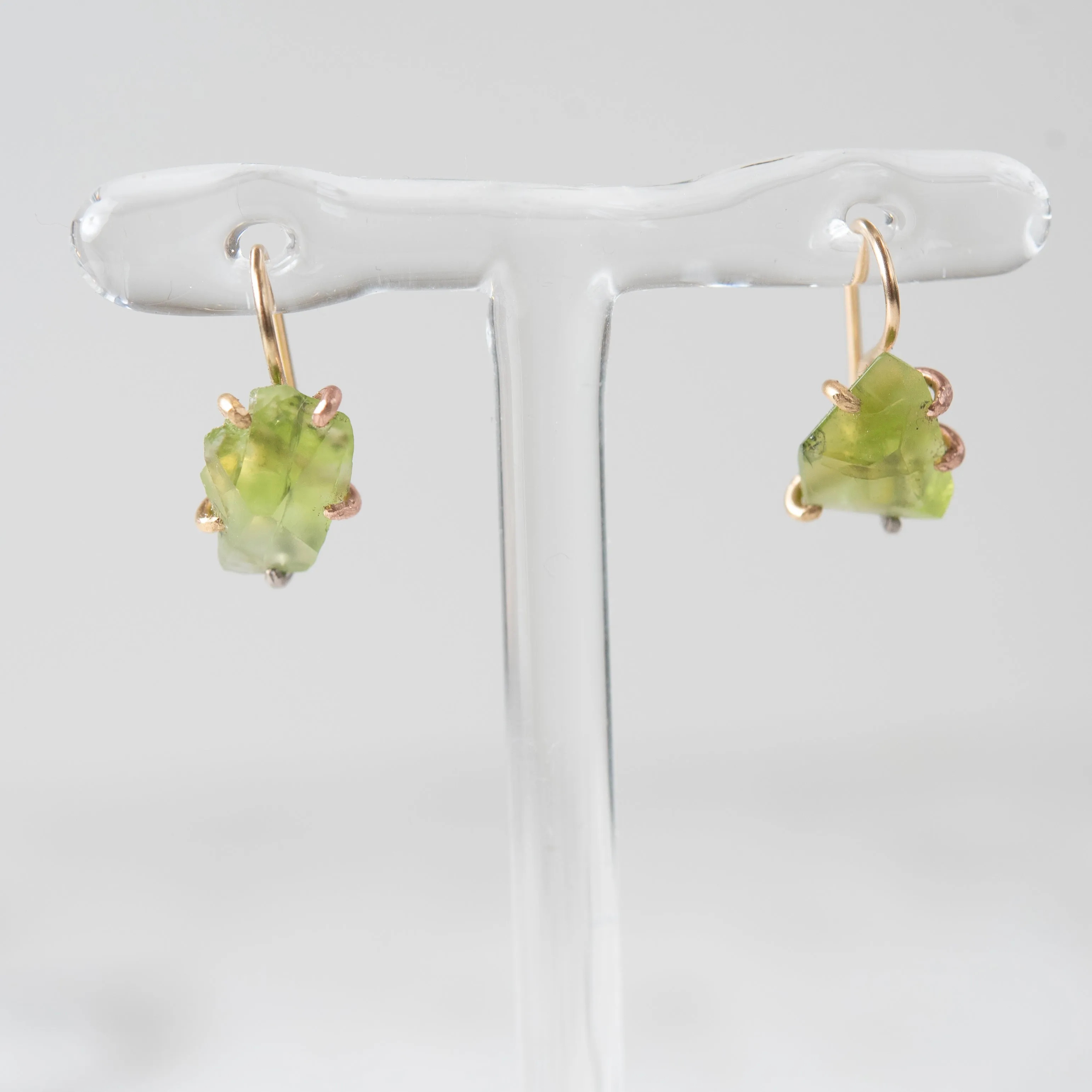 Variance Objects Peridot 14K Gold Hook Earrings