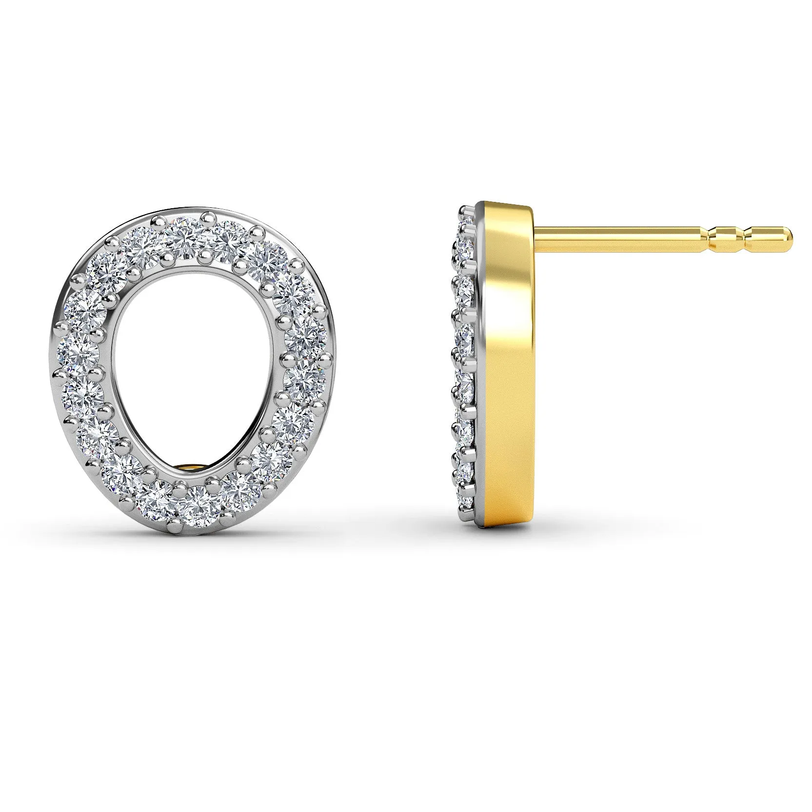 Versa Certified Diamond Studs in 9K Yellow Gold Diamond Carat Wt. 0.30 cts.