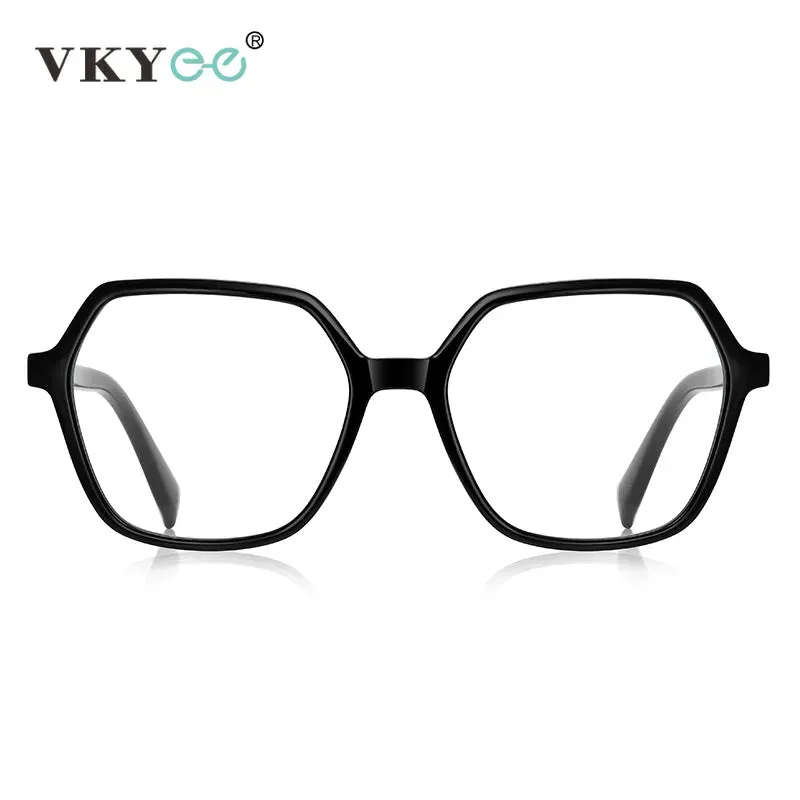 Vicky Unisex Full Rim Large Polygon Square Acetate Alloy Reading Glasses 2140