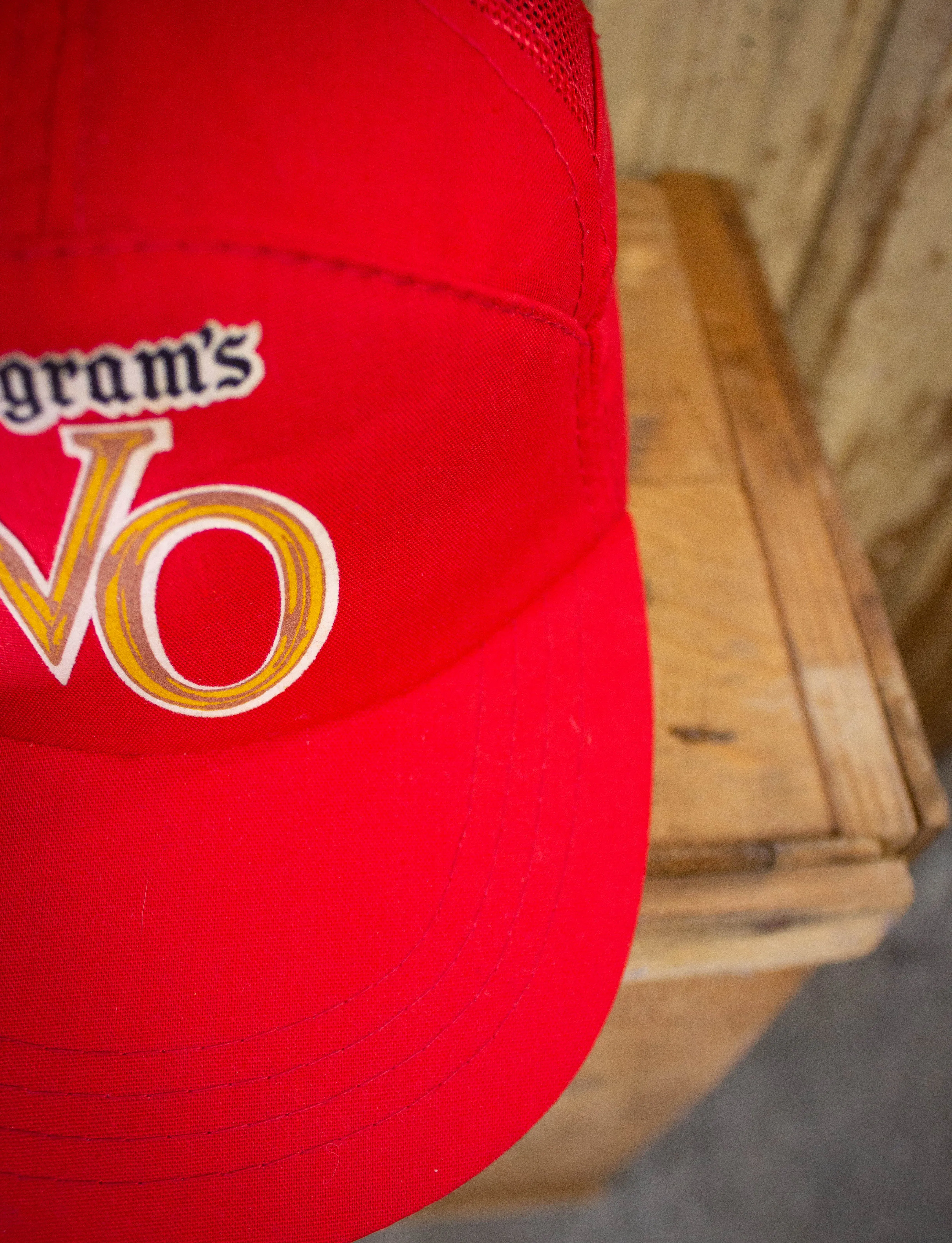 Vintage 90s Seagermans Canadian Whiskey Red Trucker Hat