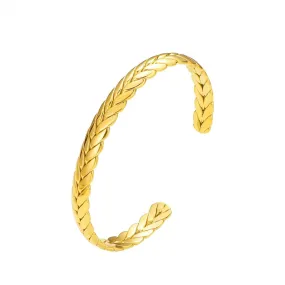 Vintage Braided Cuff Bracelet – Timeless Gold Design for Women