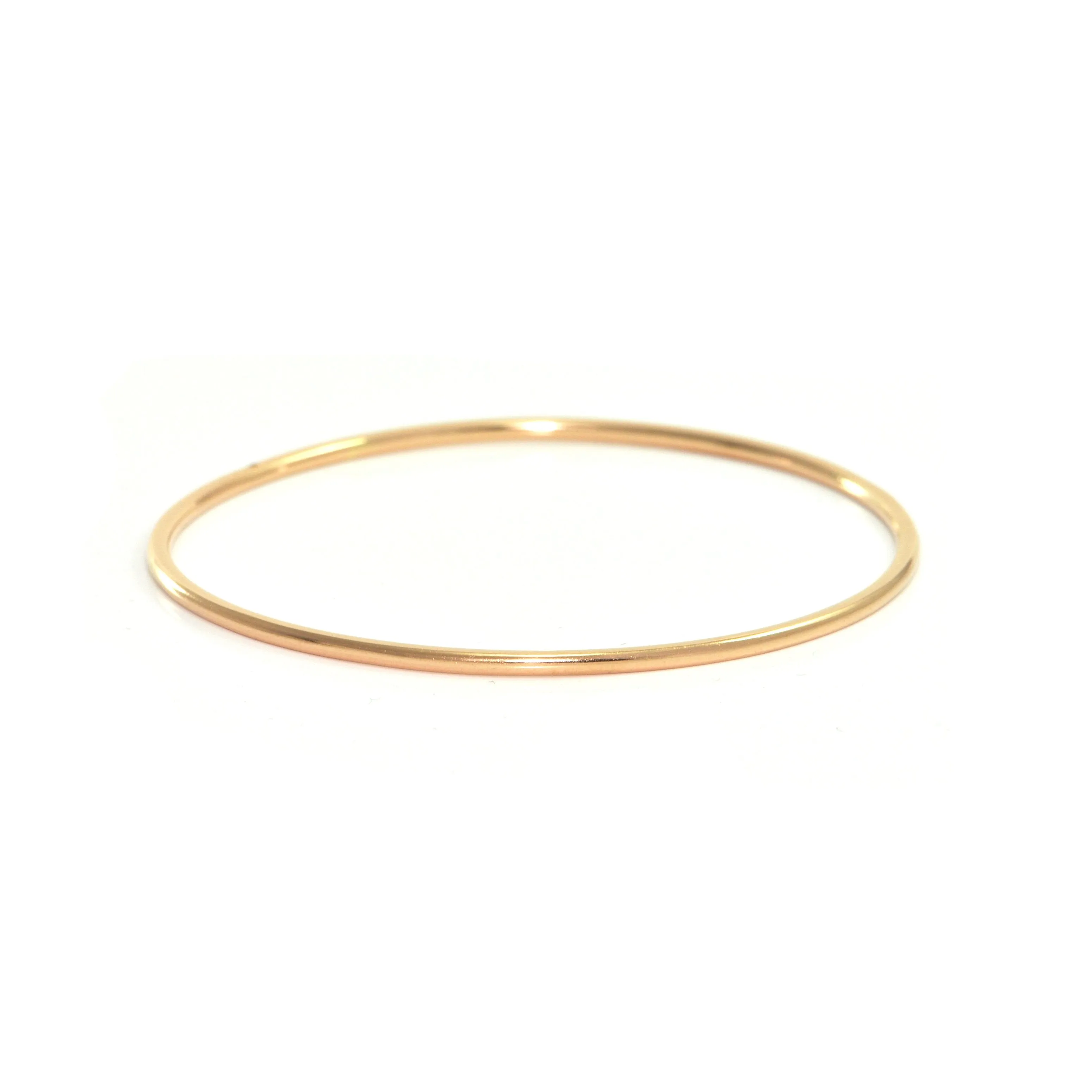 Vintage Egyptian 18K Rose Gold High Polish Finish Bangle Bracelet