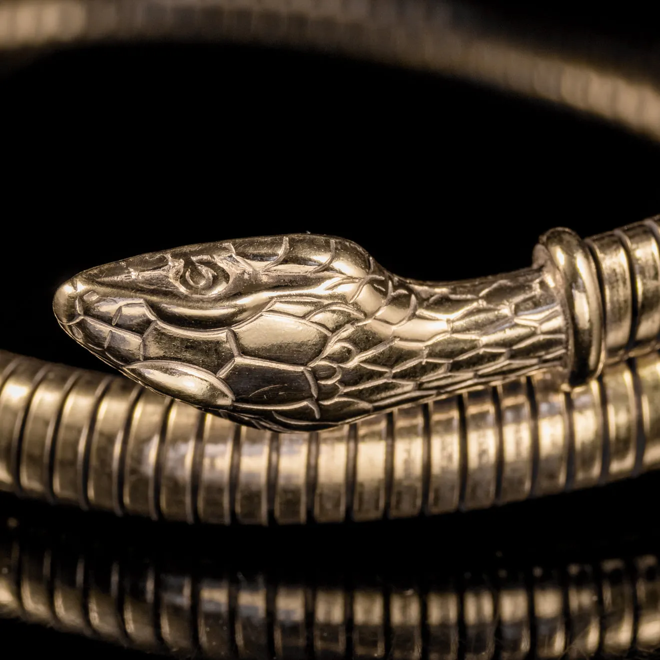 Vintage Rolled Gold Snake Bangle Circa 1950