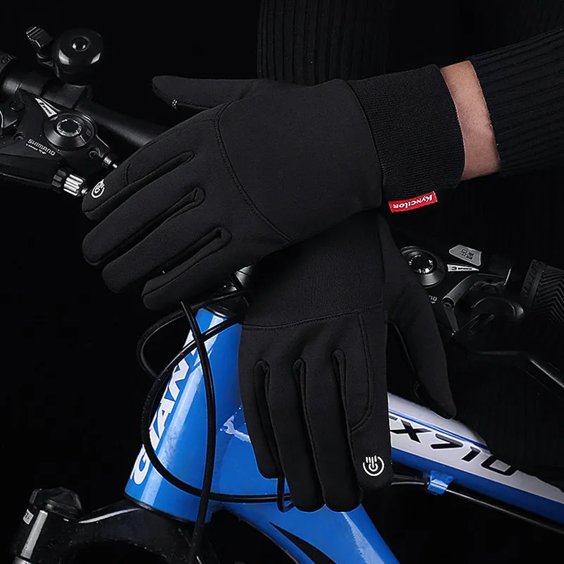 Warming water-resistant gloves with touch screen