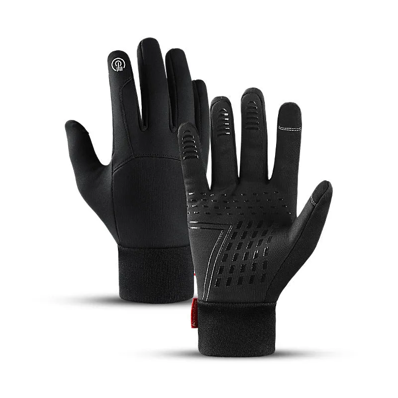 Warming water-resistant gloves with touch screen