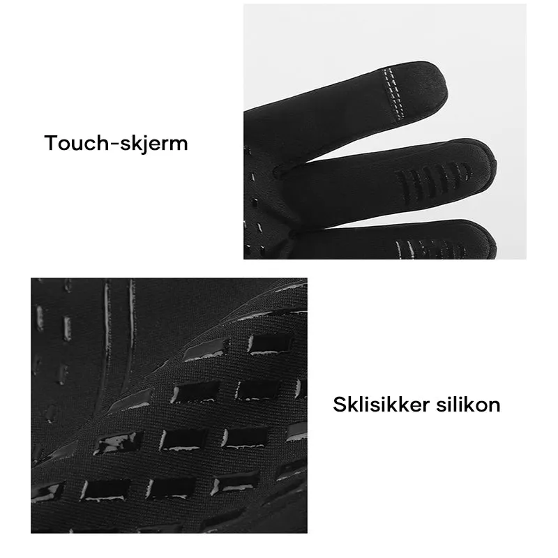 Warming water-resistant gloves with touch screen