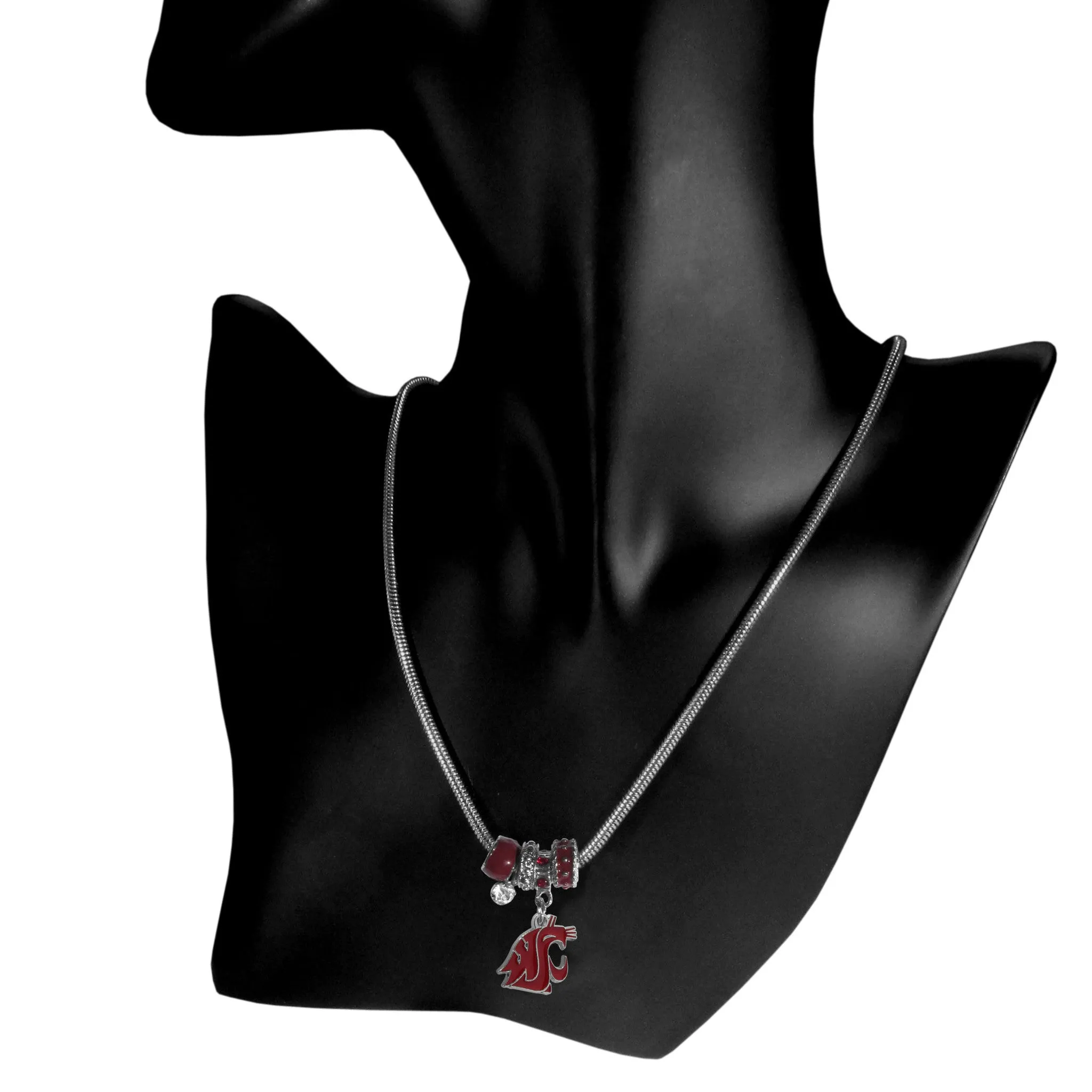 Washington St. Cougars Euro Bead Necklace