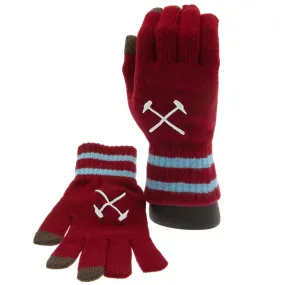 West Ham United FC Touchscreen Knitted Gloves for Youths