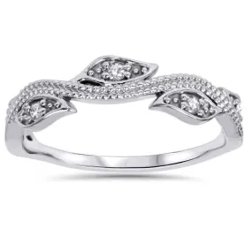 White gold diamond wedding rings | 14k Leaf Vine Ring