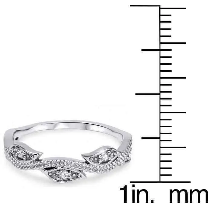 White gold diamond wedding rings | 14k Leaf Vine Ring