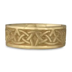 Wide Celtic Arches Wedding Ring in 14K Yellow Gold