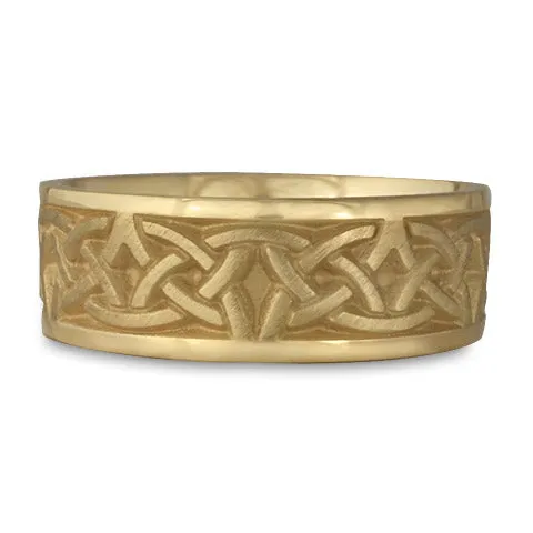 Wide Celtic Arches Wedding Ring in 14K Yellow Gold