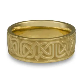 Wide Labyrinth Wedding Ring in 18K Yellow Gold