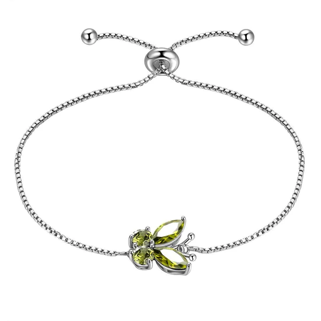 Women Butterfly Bracelet Birthstone Jewelry Gift Girls 925 Sterling Silver